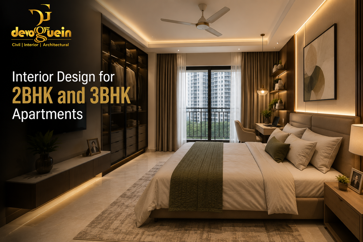 2BHK and 3BHK interior design in Noida Extension by Devoguein